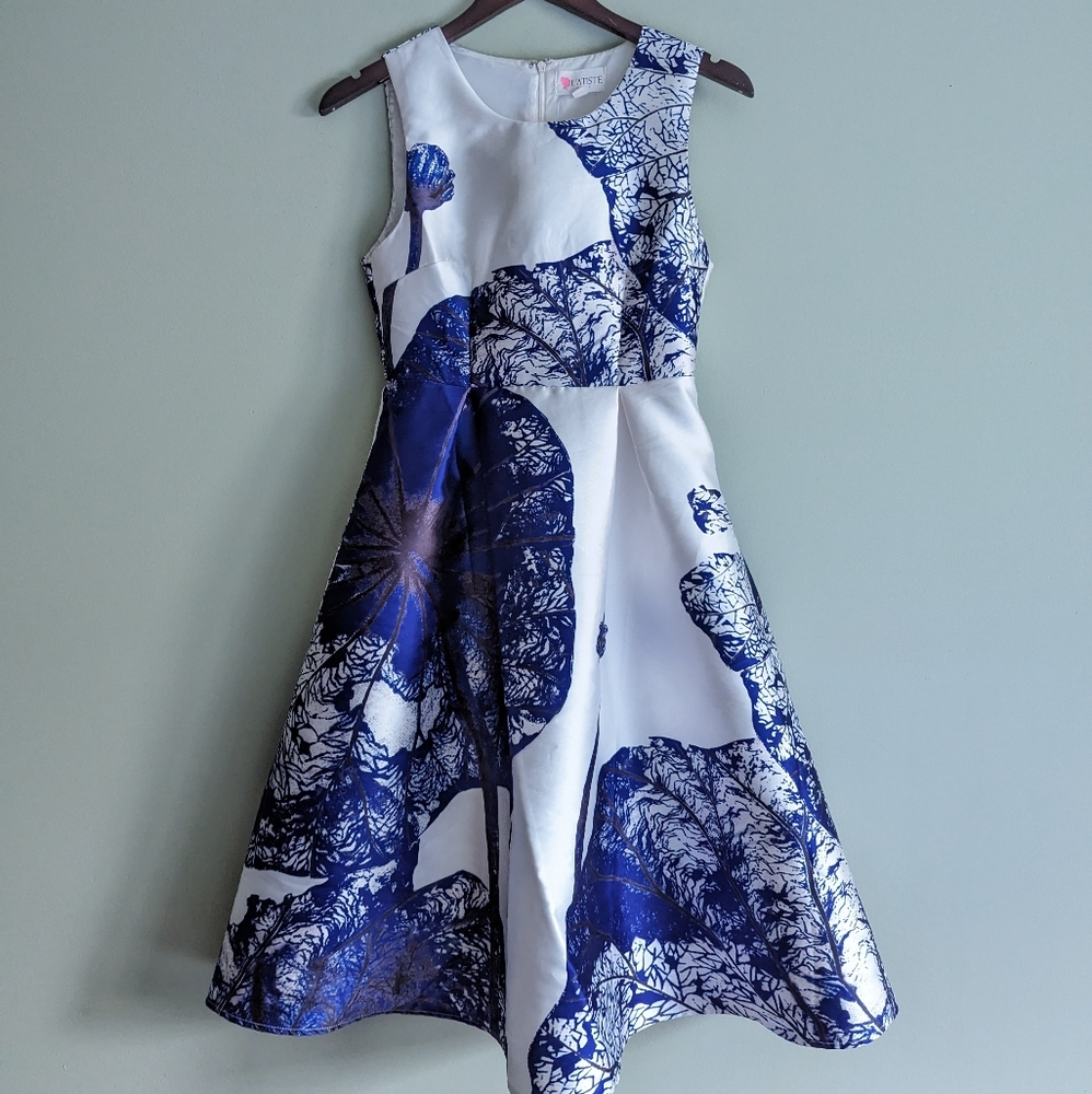 L'ATISTE Blue and White Dress